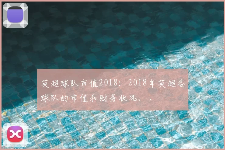 英超球队市值2018:2018年英超各球队的市值和财务状况。 .