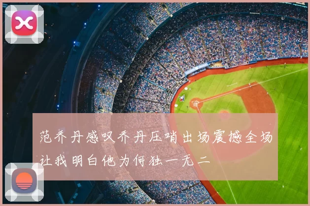 范乔丹感叹乔丹压哨出场震撼全场让我明白他为何独一无二